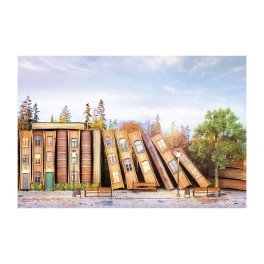 Book Town Custom Wall Graphic Mural (Small)