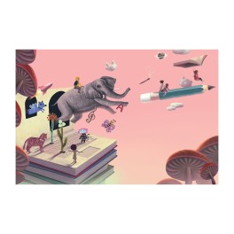 Pink Elephant Custom Wall Graphic Mural (Small)
