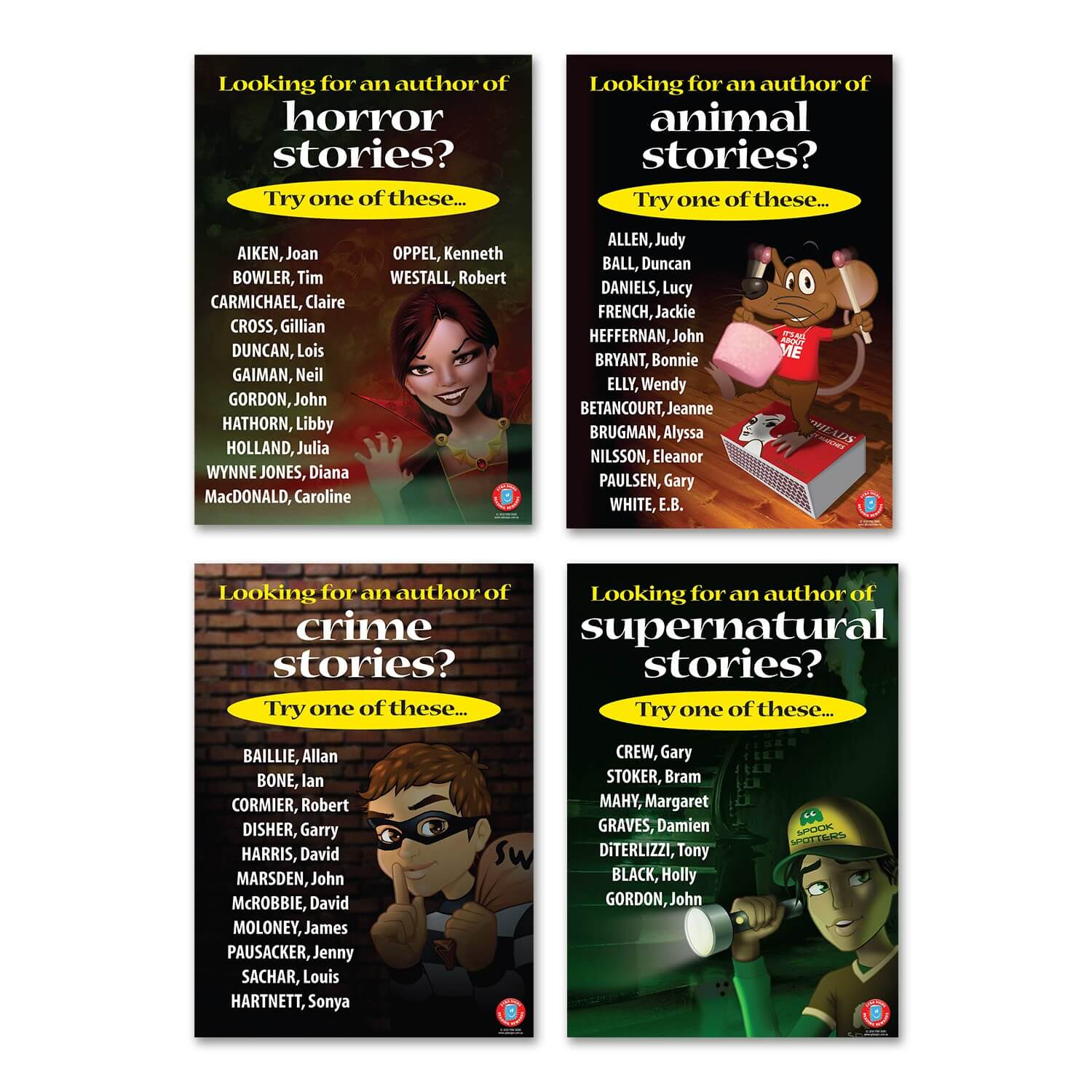Genre Author Suggestions Posters Extension Set - A3
