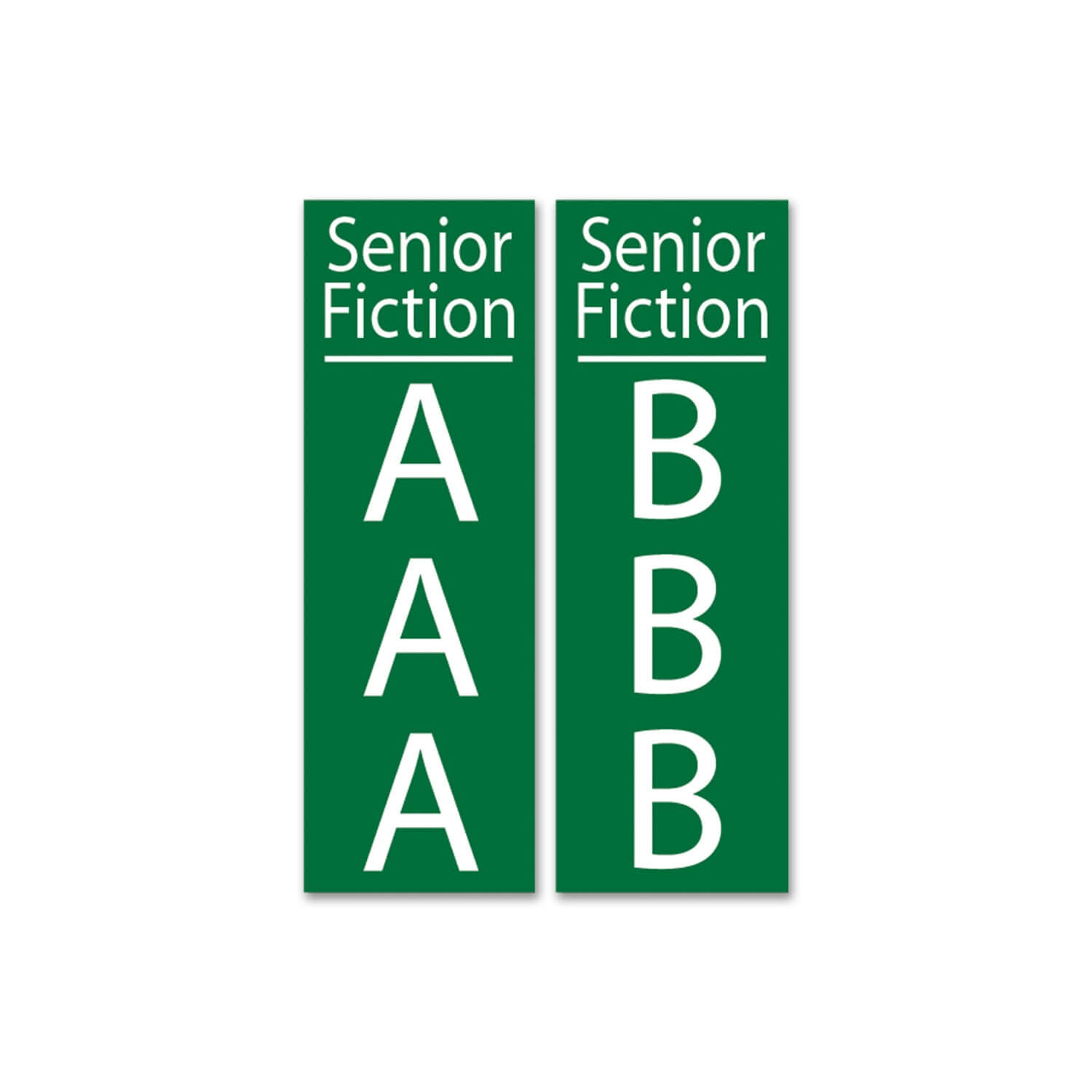 Senior Fiction Sticky Back Signs Design 1