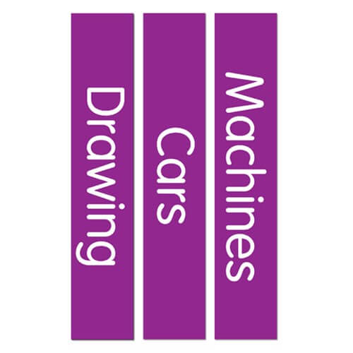 Slim Expanded Non Fiction Sticky Back Signs Set 2 Design 1