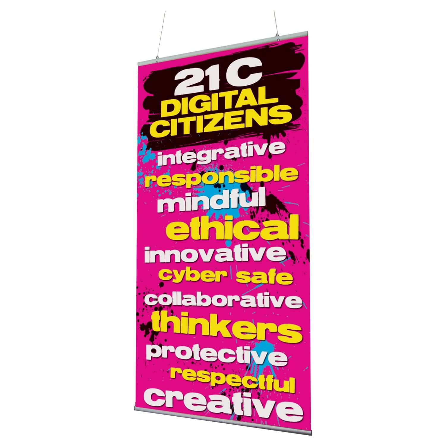 Digital Citizen Values Indoor Banner 720mm x 1440mm & Hanging