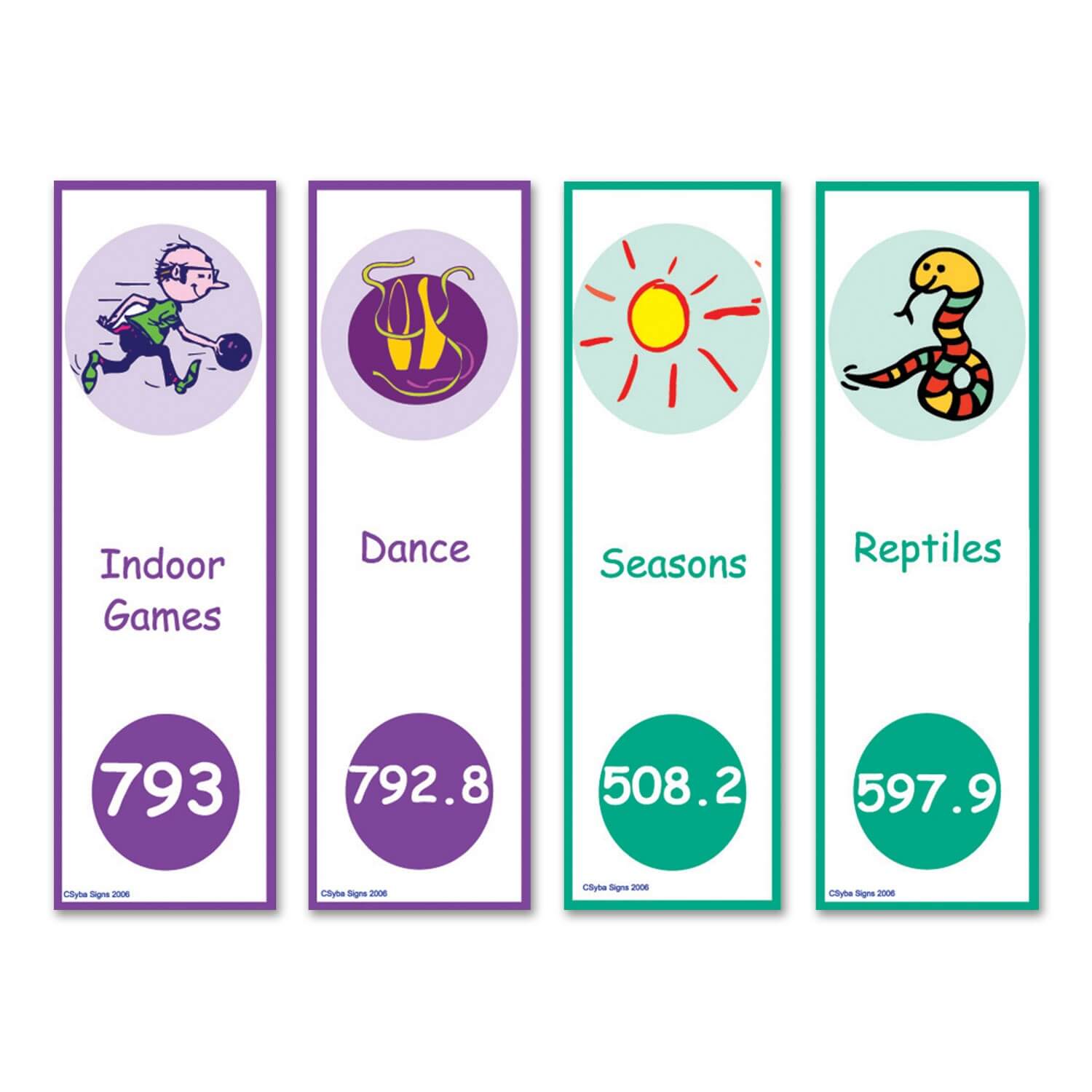 Expanded Non Fiction Sticky Back Signs Set 3 Design 3 (Colour Coded)