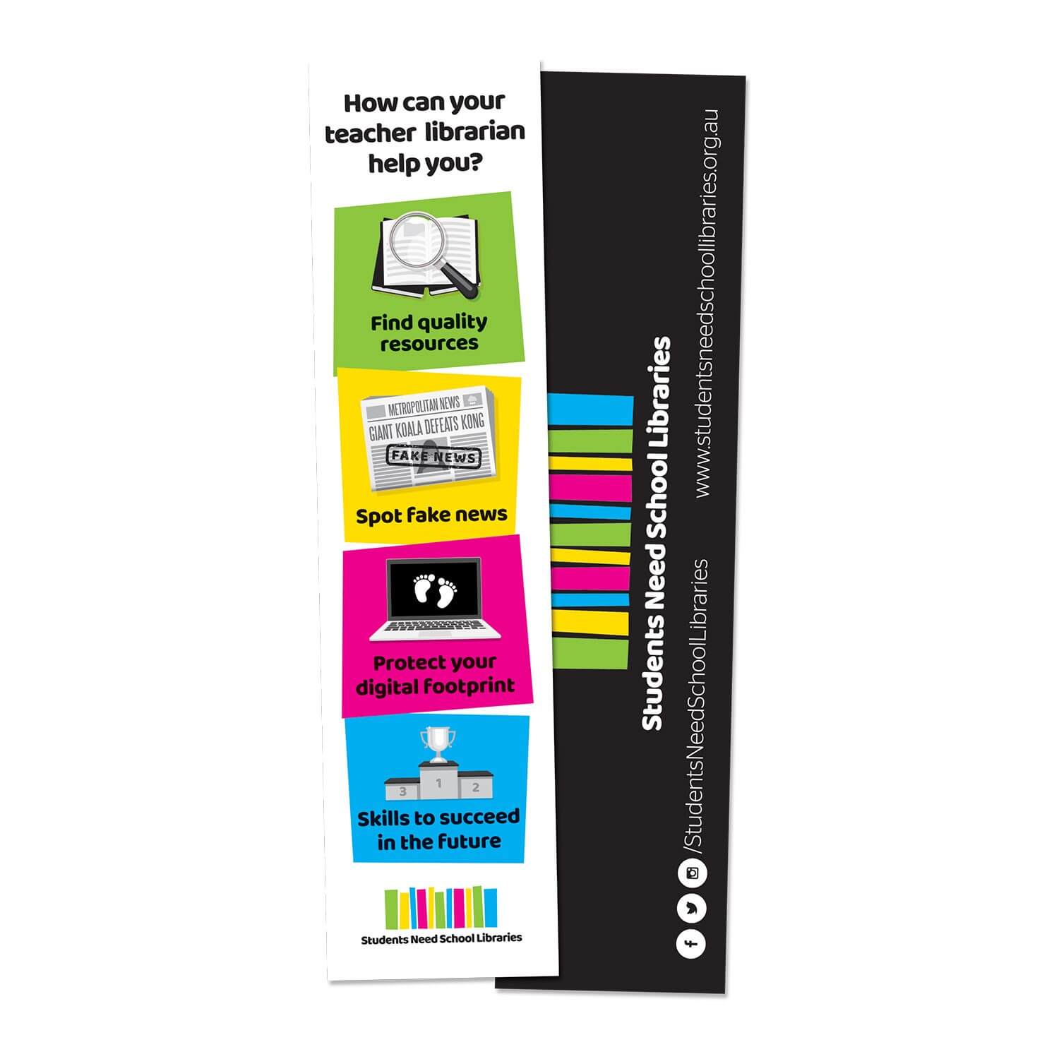 Students Need School Libraries Bookmarks (500)
