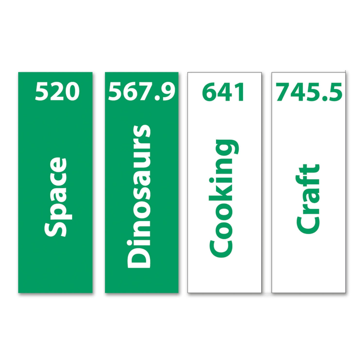 Expanded Non Fiction Sticky Back Signs Set 1 (Single Colour & Colour Coded)