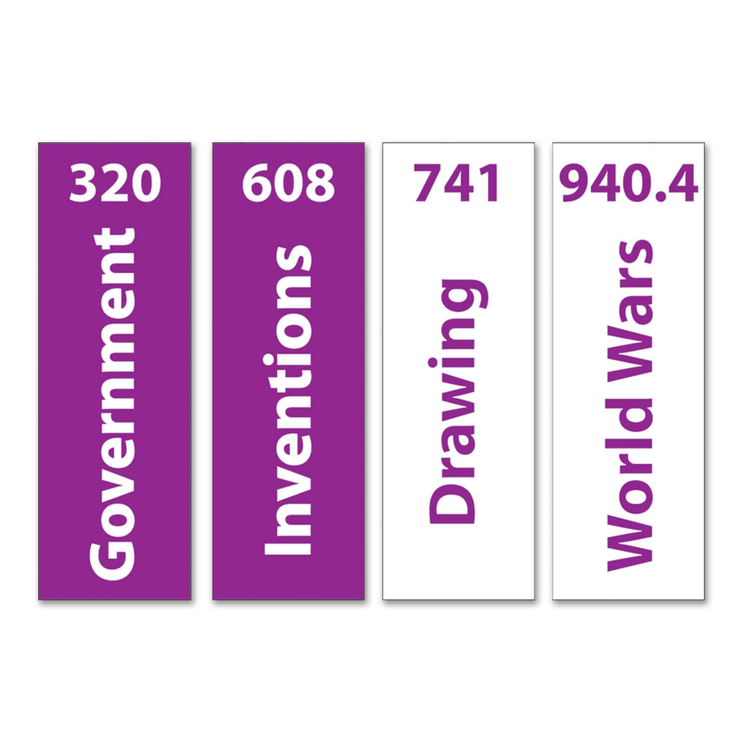 Expanded Non Fiction Sticky Back Signs Set 2 (Single Colour & Colour Coded)