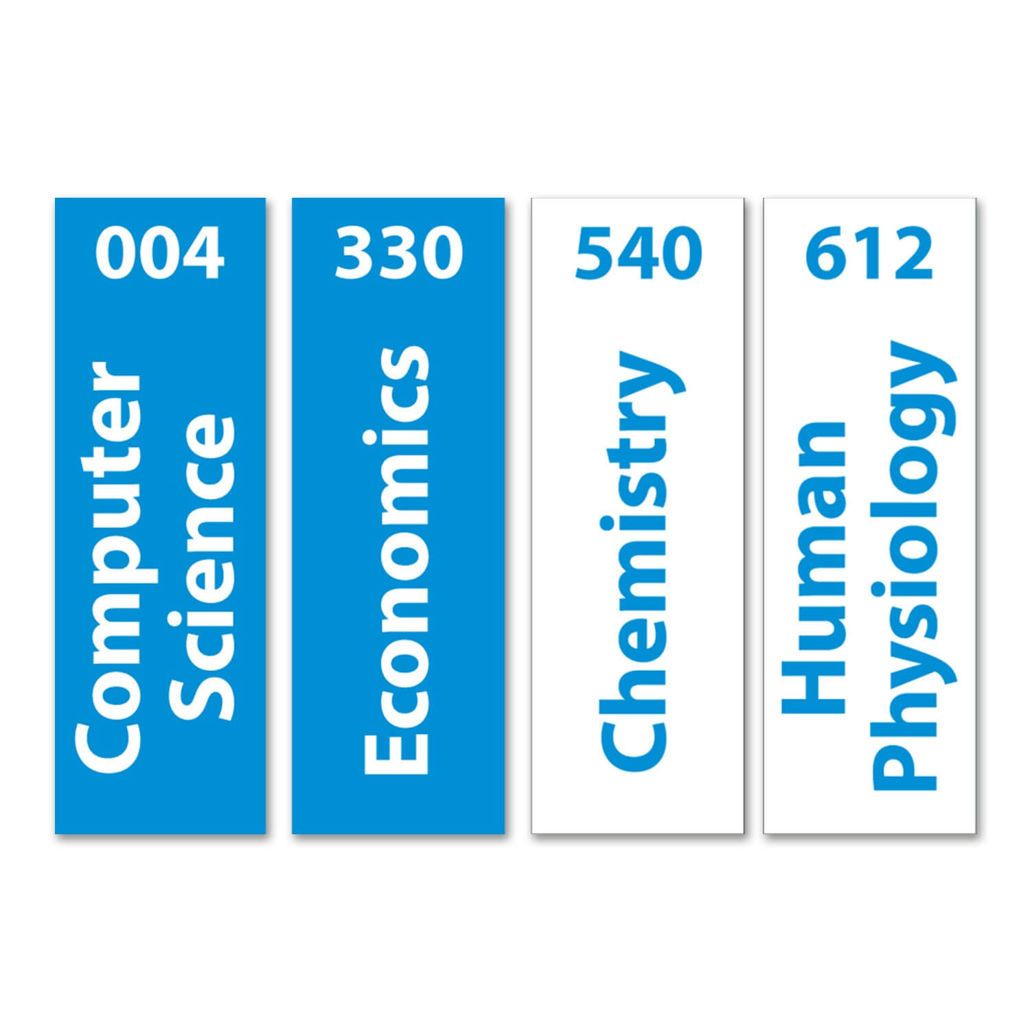 Senior Expanded Non Fiction Sticky Back Signs Set 1 (Single Colour & Colour Coded)