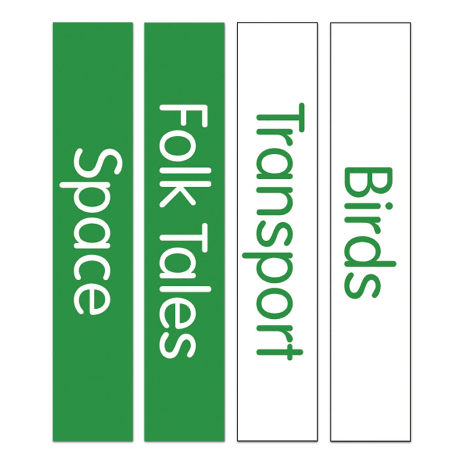 Slim Expanded Non Fiction Sticky Back Signs Set 1