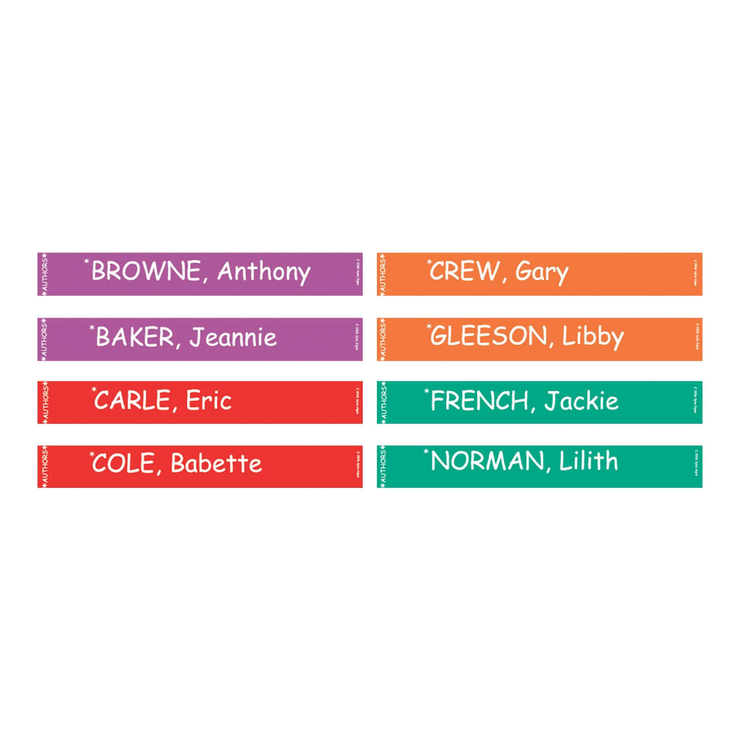 Author Shelf Label Junior Set 22mm