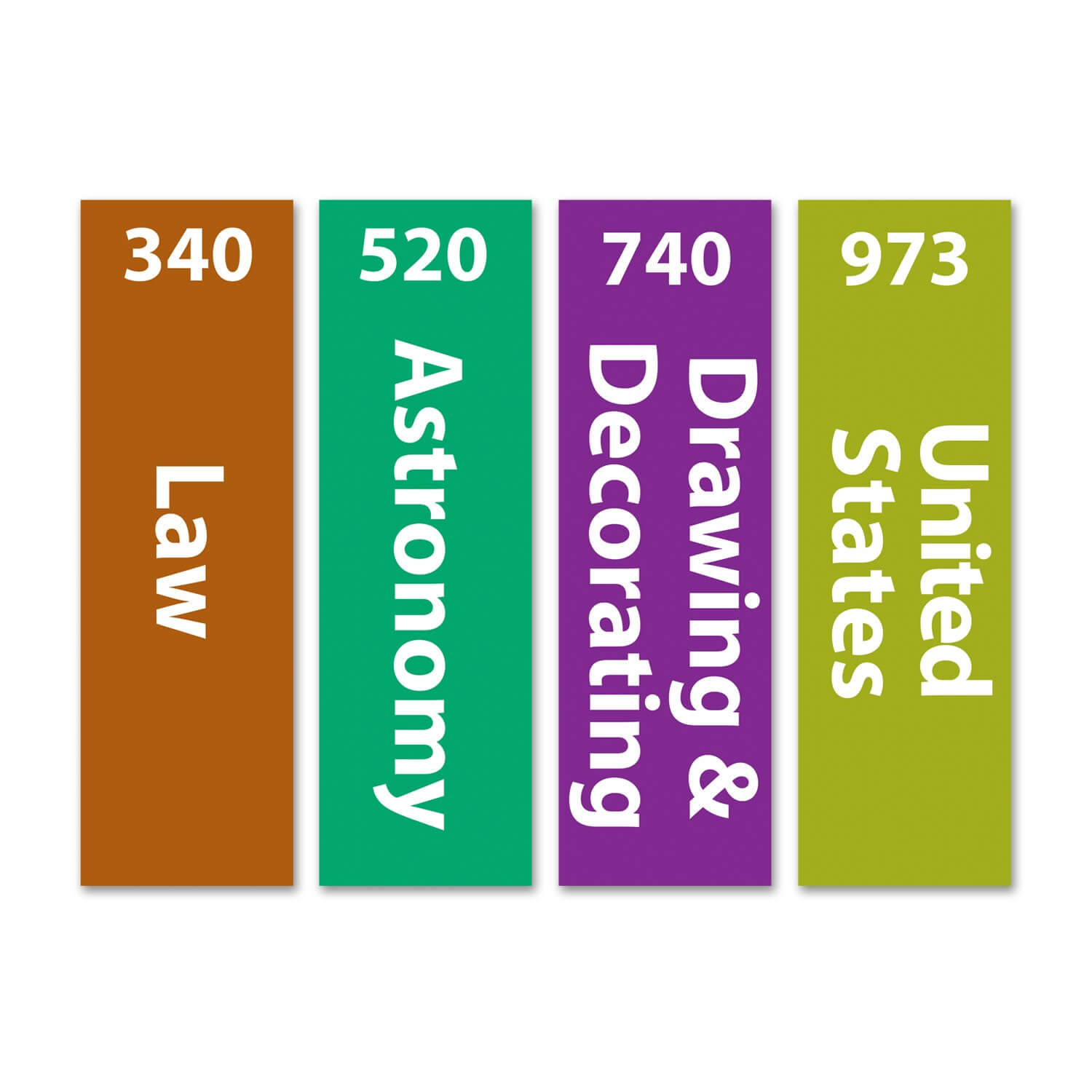 Senior Expanded Non Fiction Sticky Back Signs Set 2 Design 4 (Colour Coded)