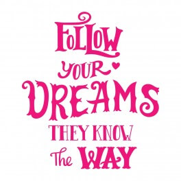 Follow Your Dreams Vinyl Lettering