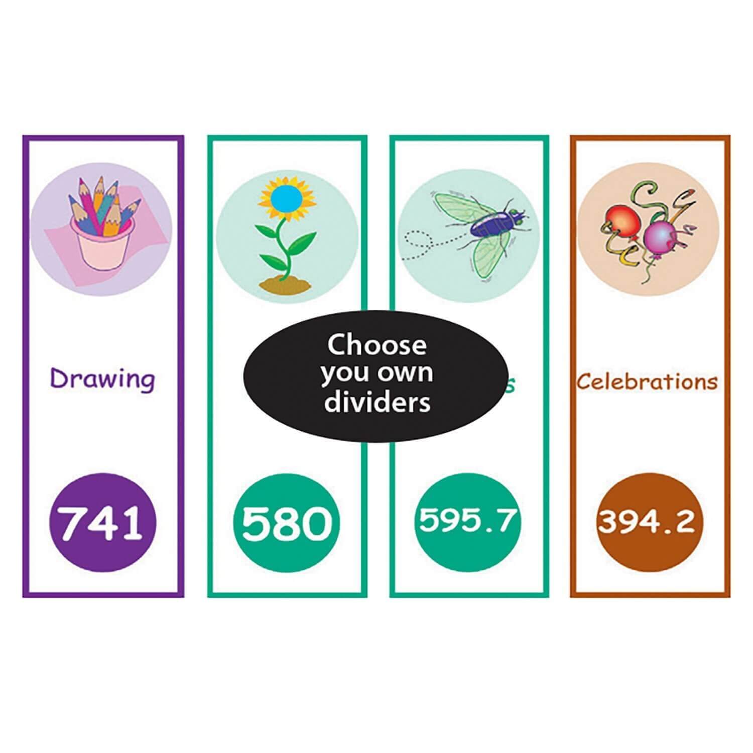 Expanded Non Fiction Shelf Dividers 250mm (Custom Selection)