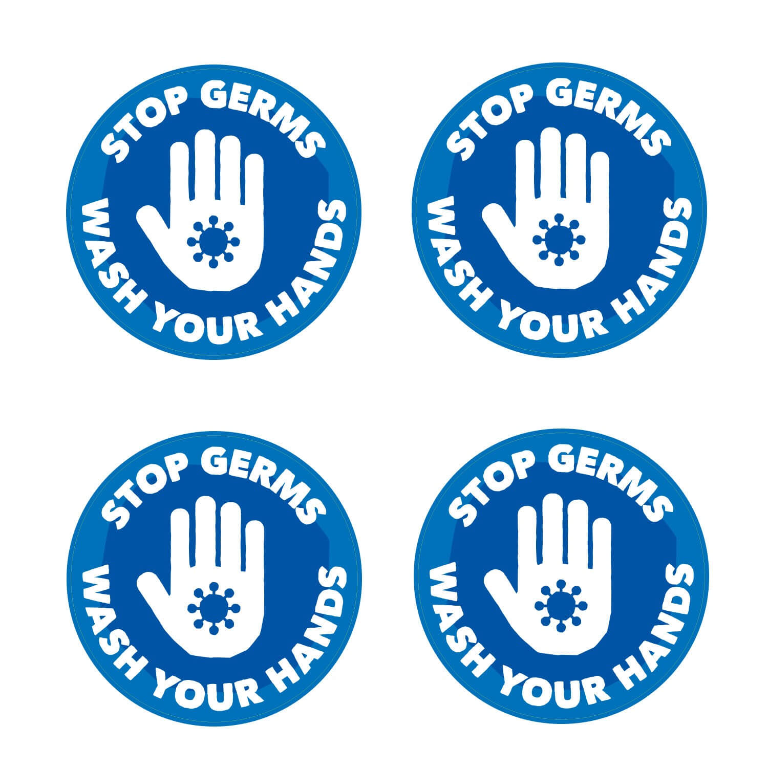 Stop Germs Wash Your Hands Floor Stickers