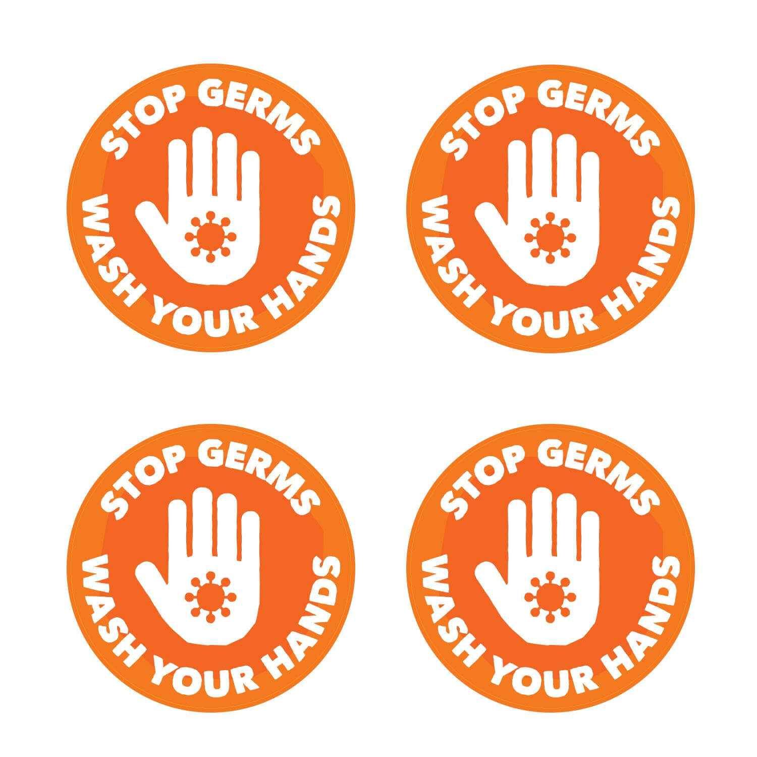Stop Germs Wash Your Hands Floor Stickers