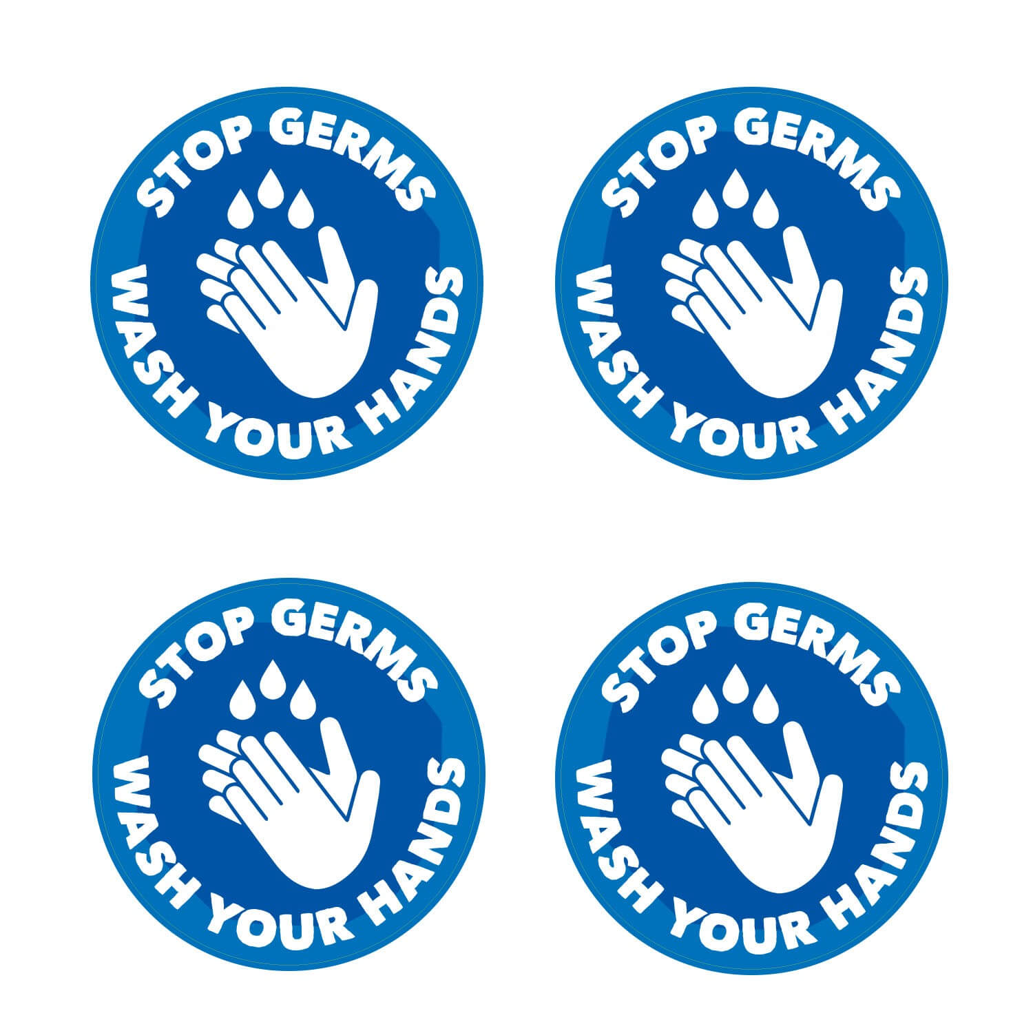 Stop Germs Wash Your Hands Floor Stickers (Junior)
