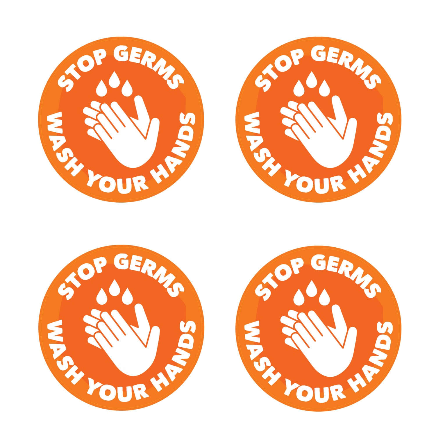Stop Germs Wash Your Hands Floor Stickers (Junior)