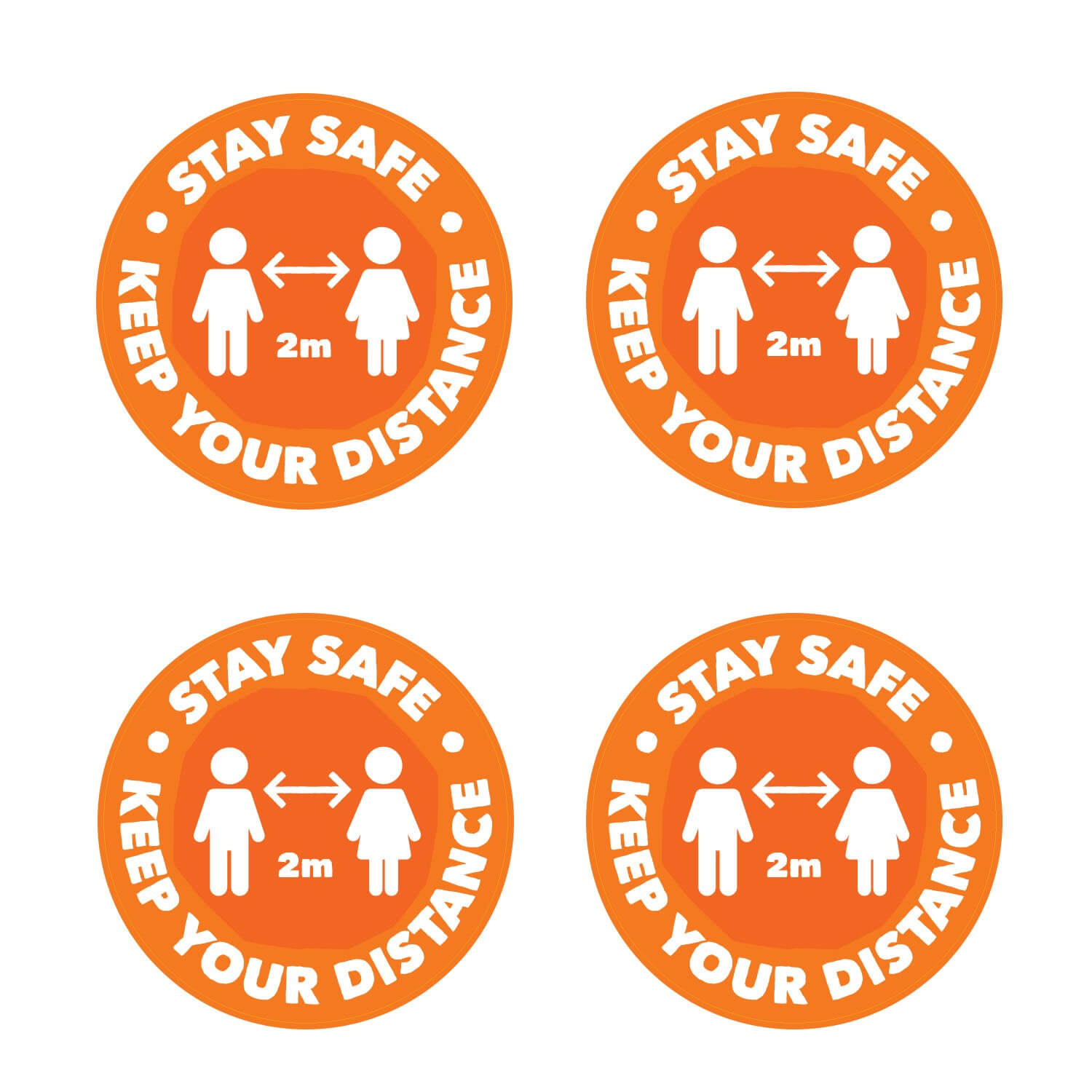 Stay Safe Keep Your Distance Floor Stickers