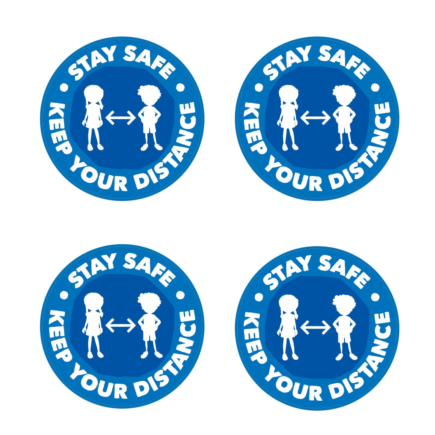 Stay Safe Keep Your Distance Floor Stickers (Junior)