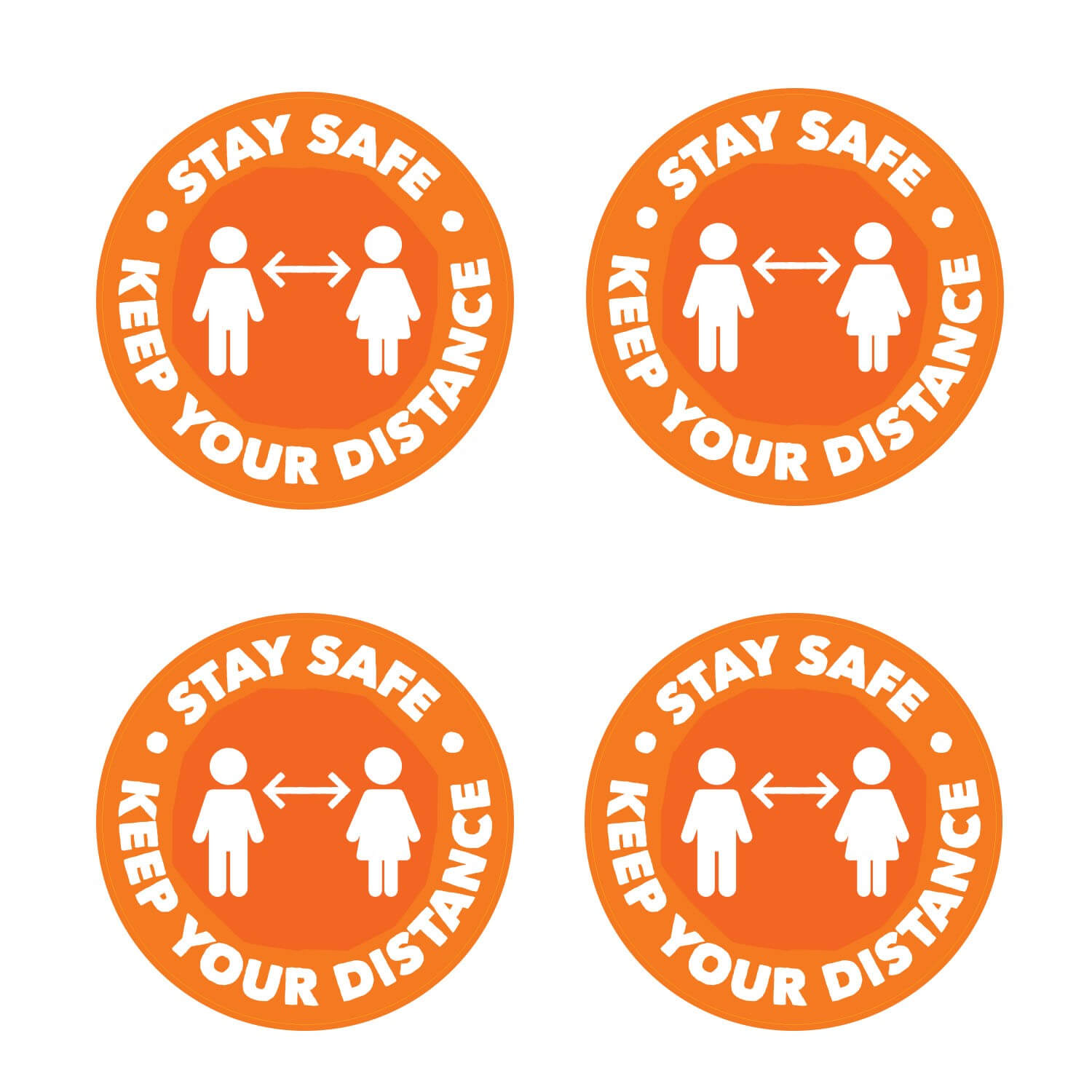 Stay Safe Keep Your Distance Floor Stickers (Senior)