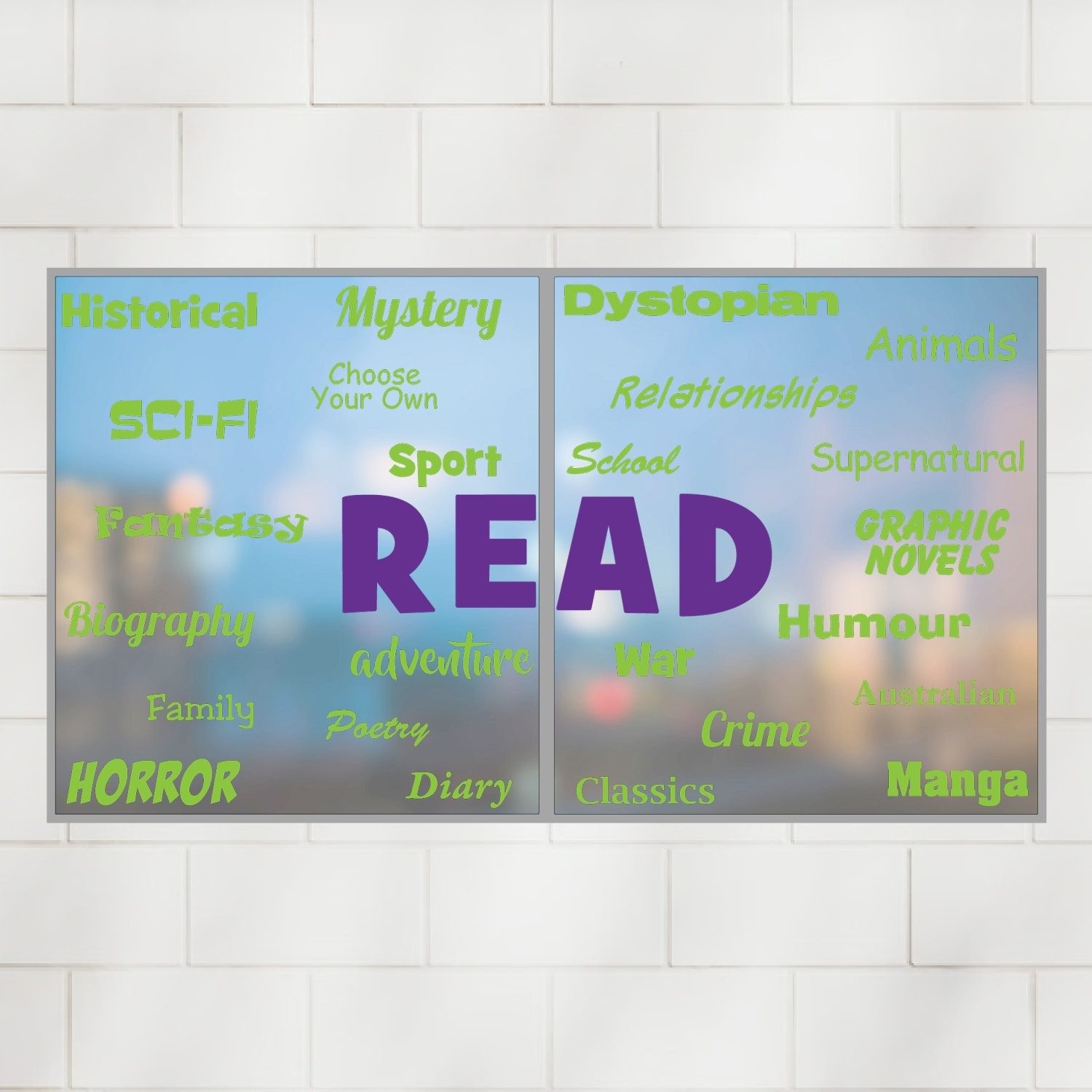 READ! Genre Word Wall Vinyl Lettering