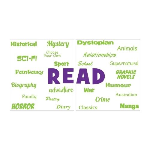 READ! Genre Word Wall Vinyl Lettering