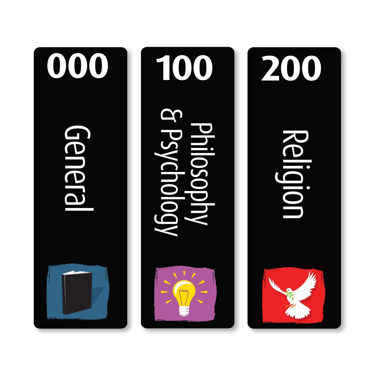 Senior Non Fiction Sticky Back Signs (Black)