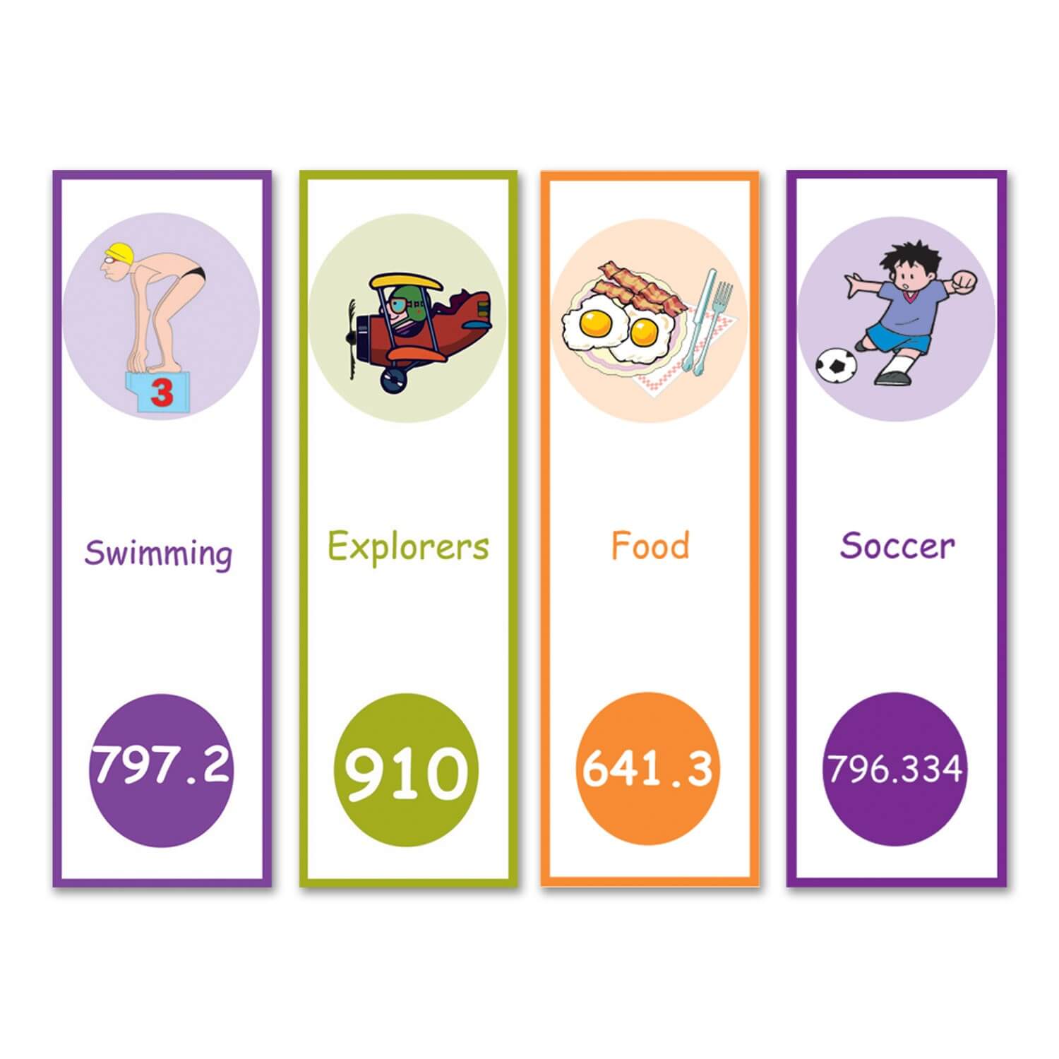 Expanded Non Fiction Shelf Dividers Set 4 250mm x 80mm
