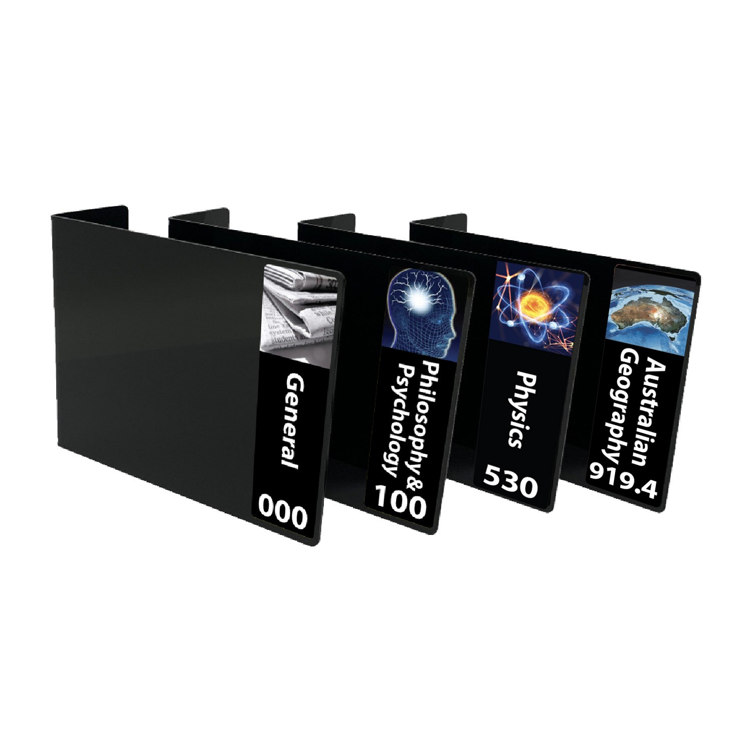 Senior Subjects Expanded Non Fiction Acrylic Collection Divider Starter Pack (single-sided) (Black)
