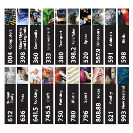 Senior Expanded Non Fiction Slim Sticky Back Signs Set 1 Design 6 250mm (h)