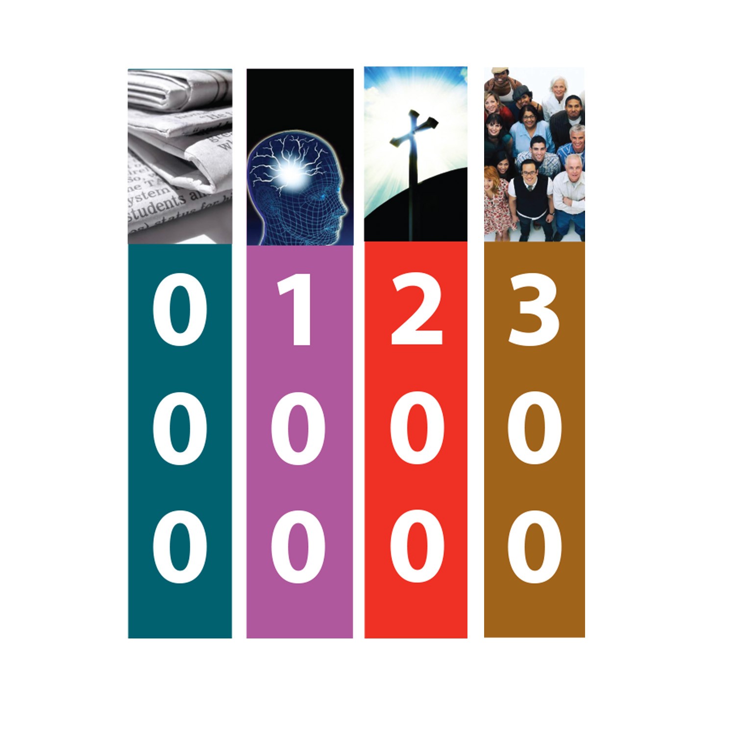 Junior Non Fiction Slim Sticky Back Signs (250mm h)