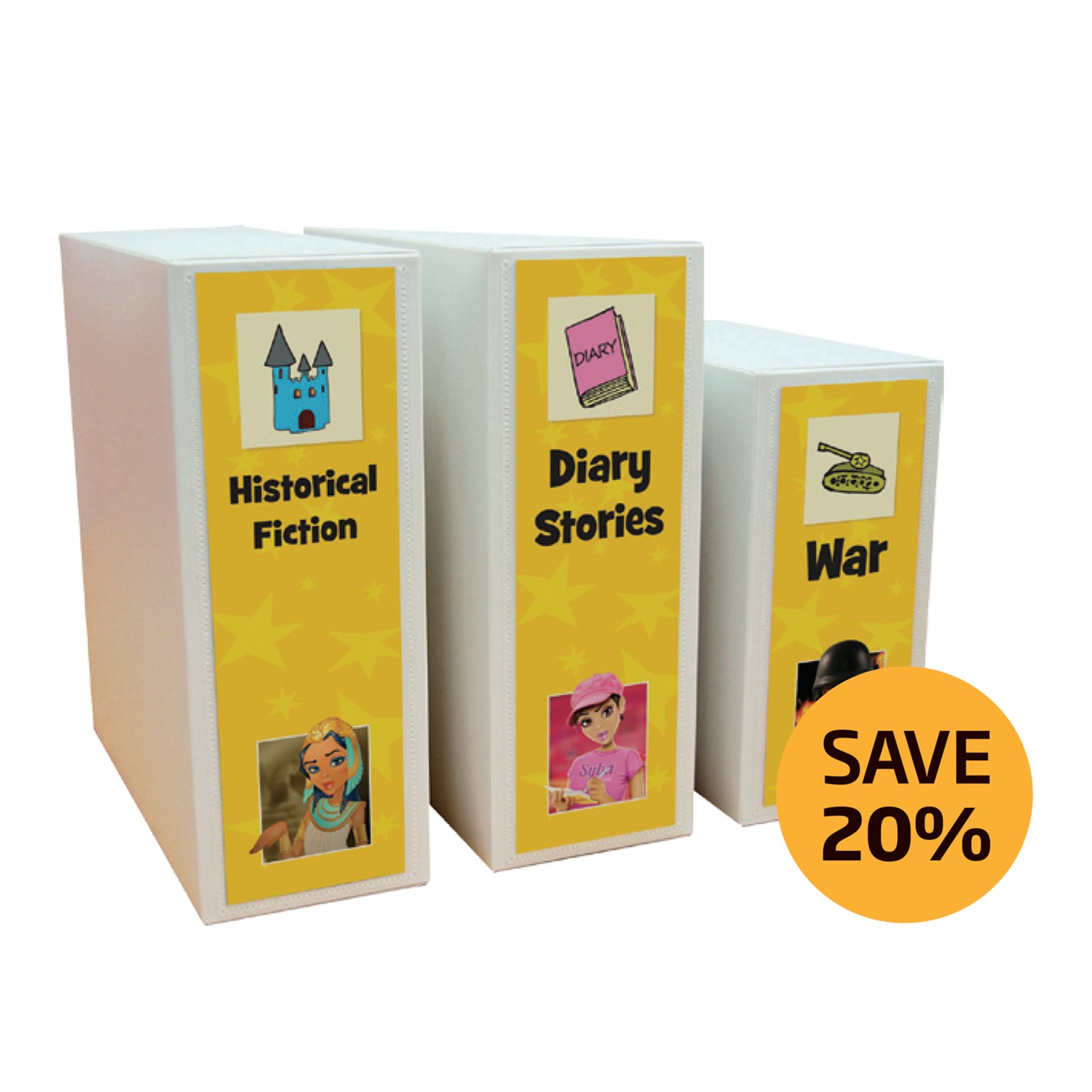 Junior Genre Shelf Divider Starter Pack 250mm