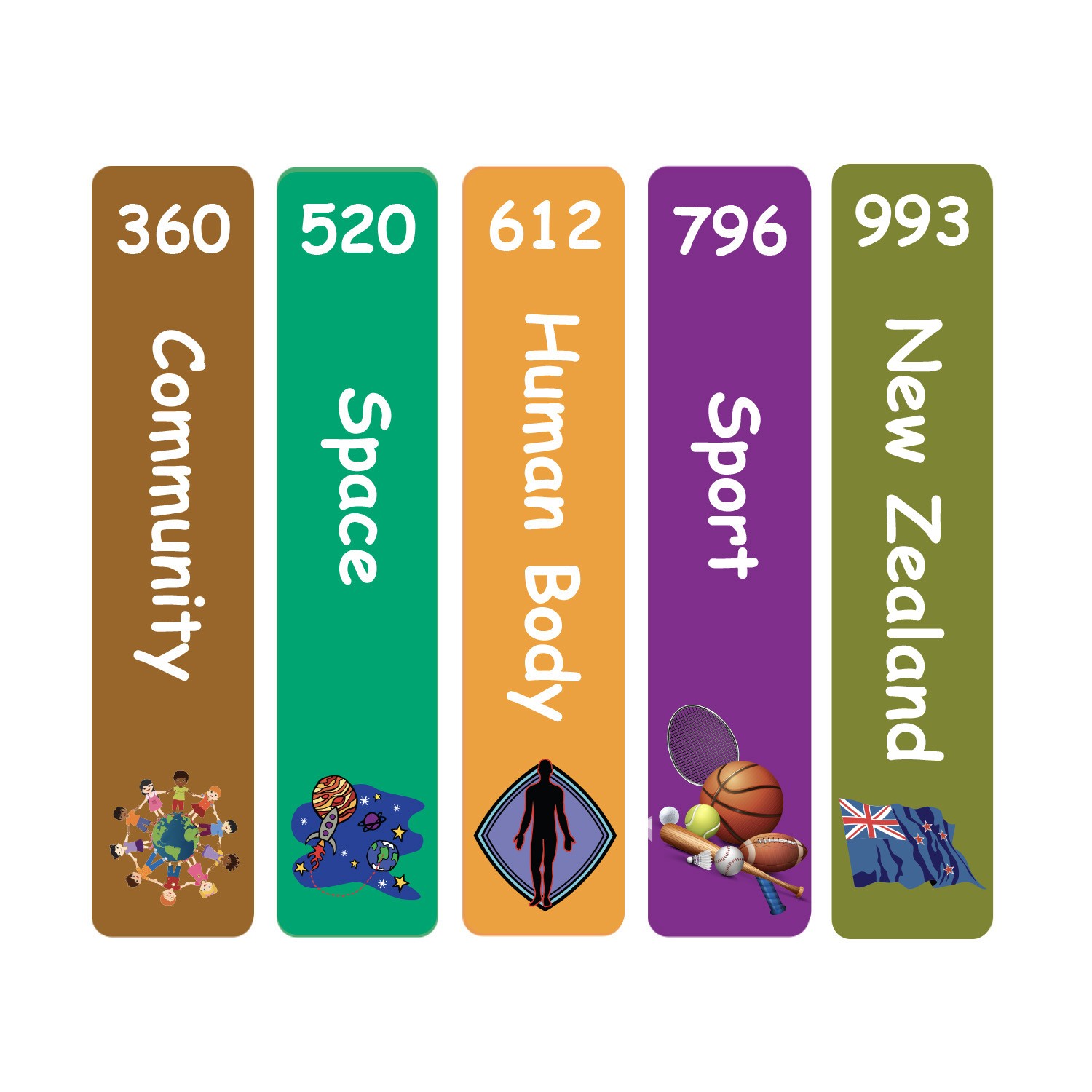 Junior Expanded Non Fiction Slim Sticky Back Signs Set 1