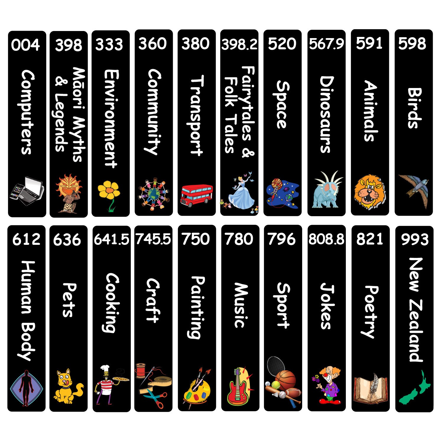 Junior Expanded Non Fiction Slimline Divider Starter Pack 250mm (Black)