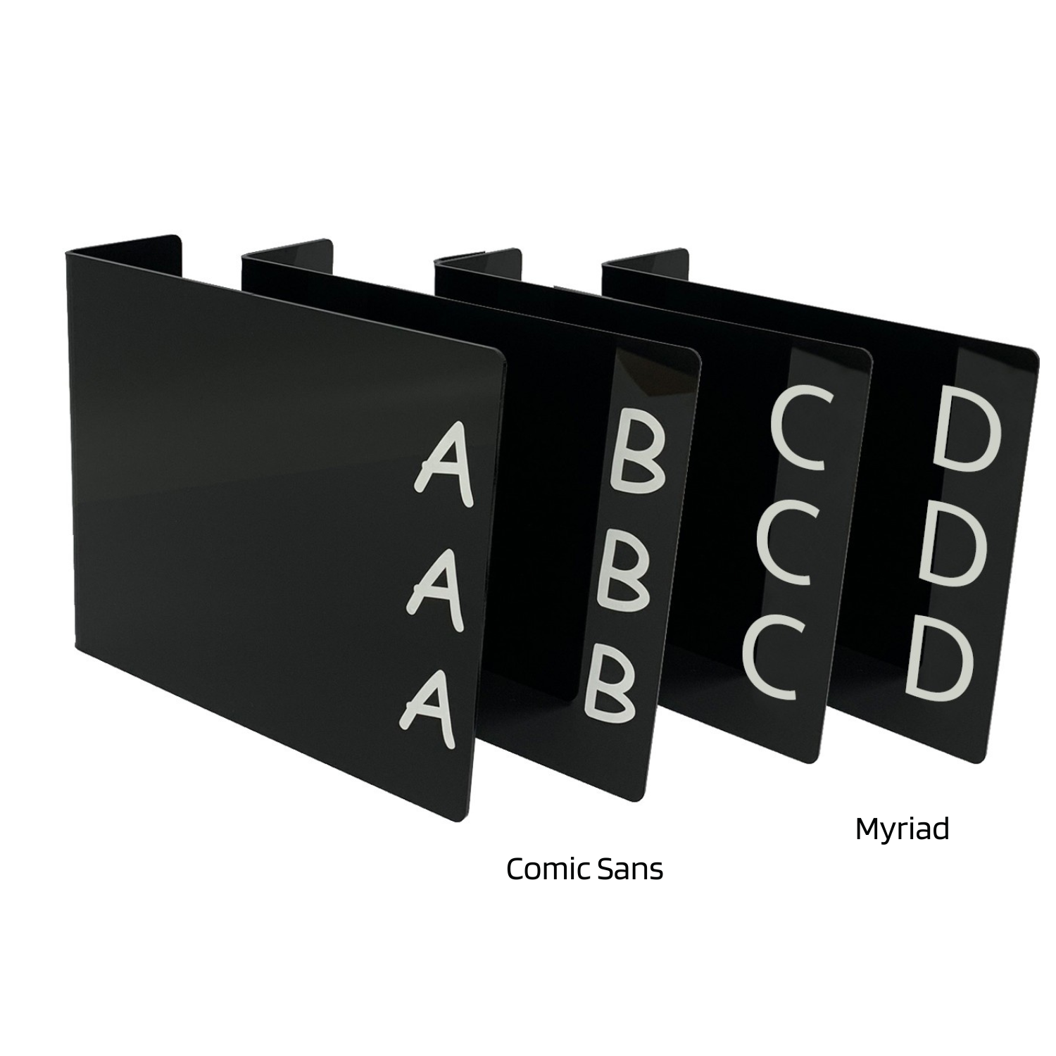 Fiction Acrylic Collection Divider Starter Pack (double-sided) (Black)