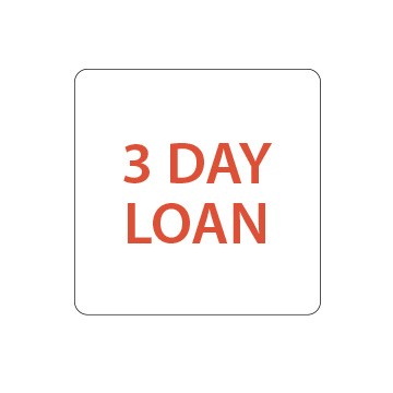 3 Day Loan Spine Labels (Red Text)