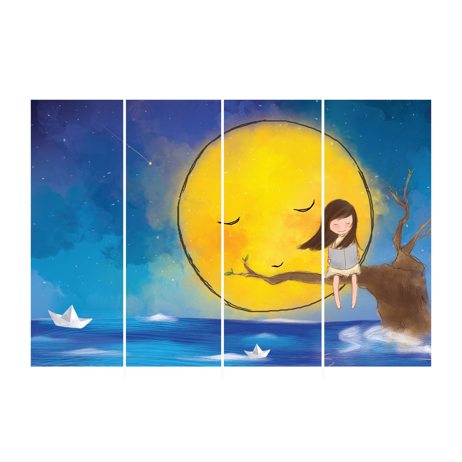 Moon Tree Custom Wall Graphic Mural