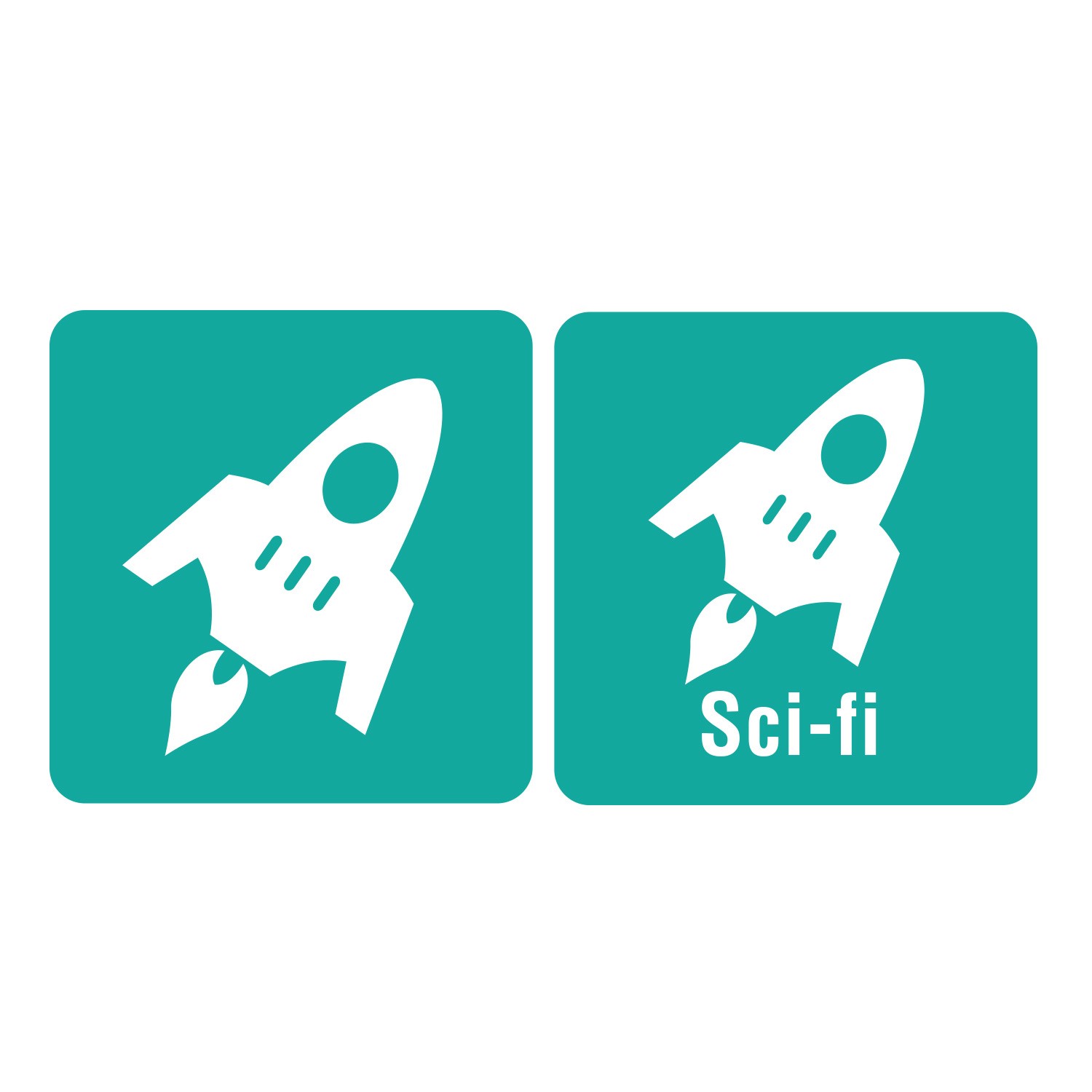 100 Icon Sci-Fi Spine Labels