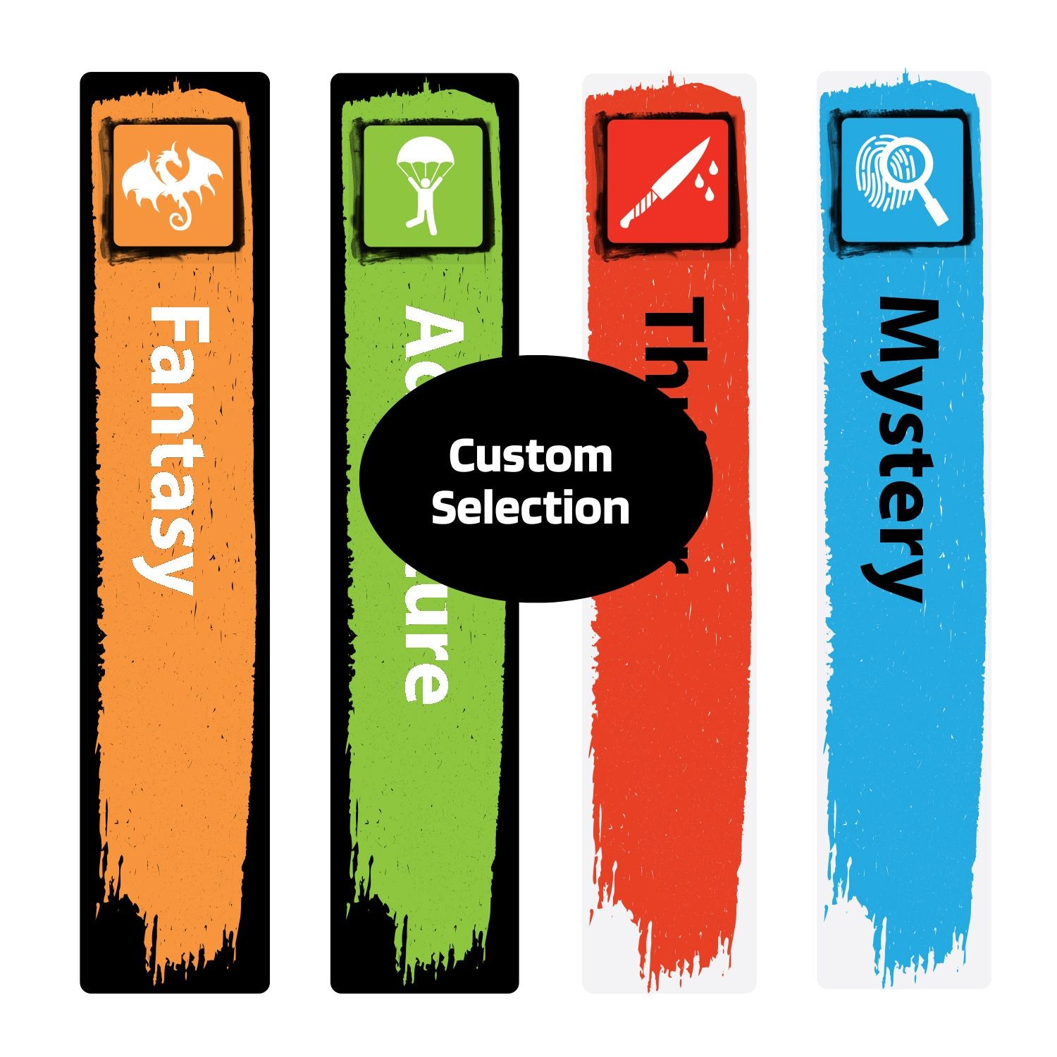 Icon Genre Slimline Sticky Back Signs (Design 1) (Custom Selection)