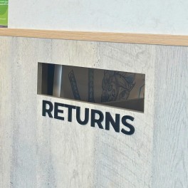 RETURNS  Adhesive 3D Perspex Lettering