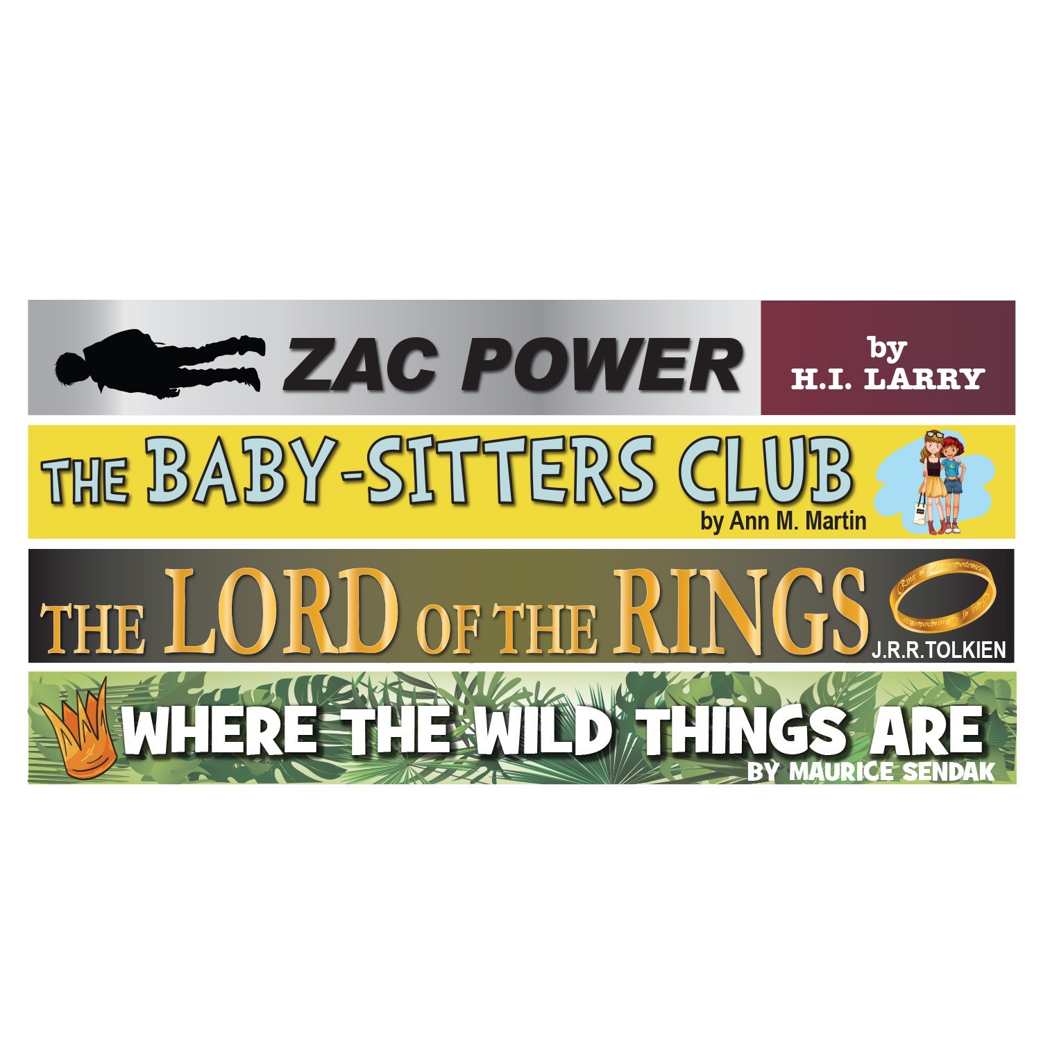 Book Spine Wall Graphics Set 4