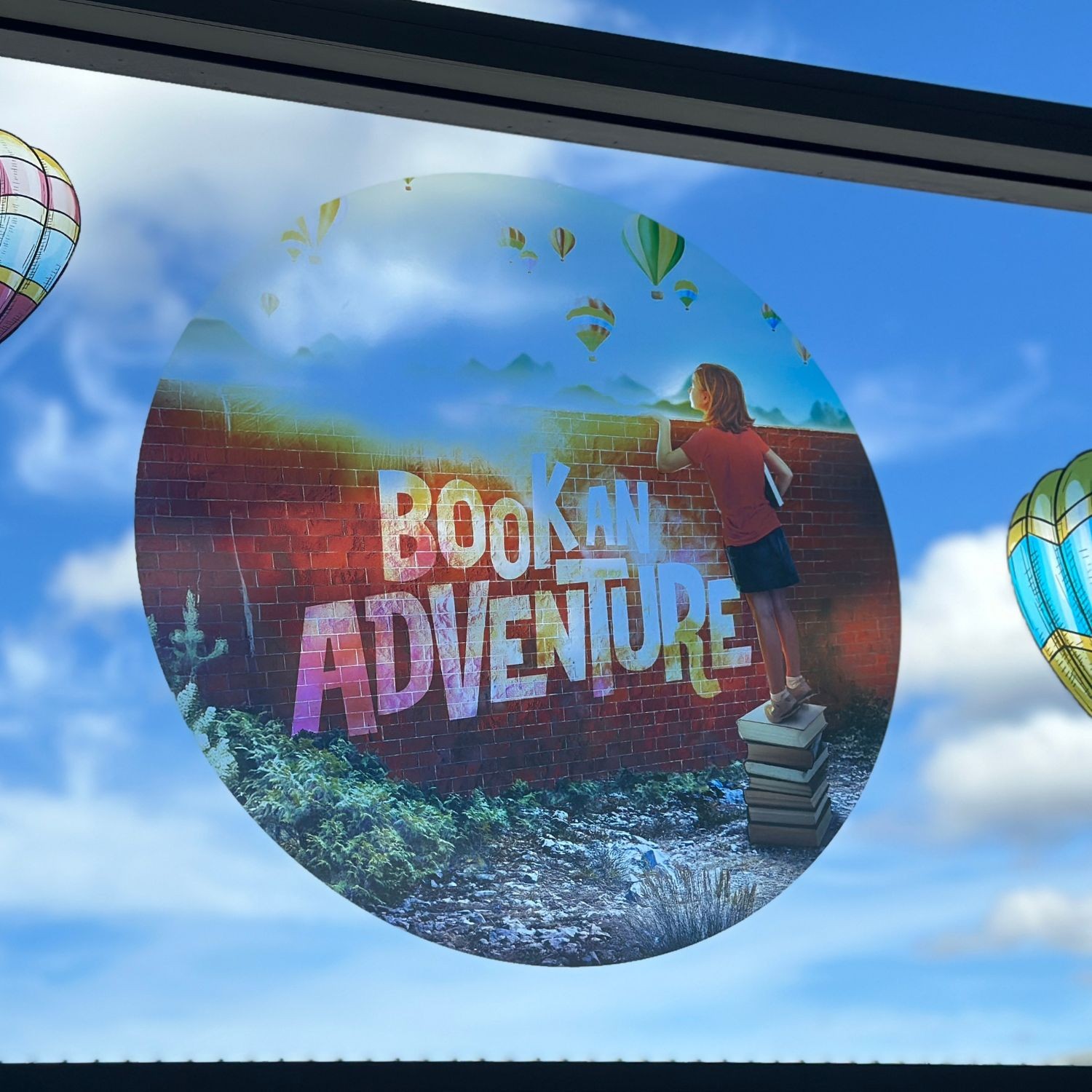 Book an Adventure Circle Transparent Window Graphics (Balloons)