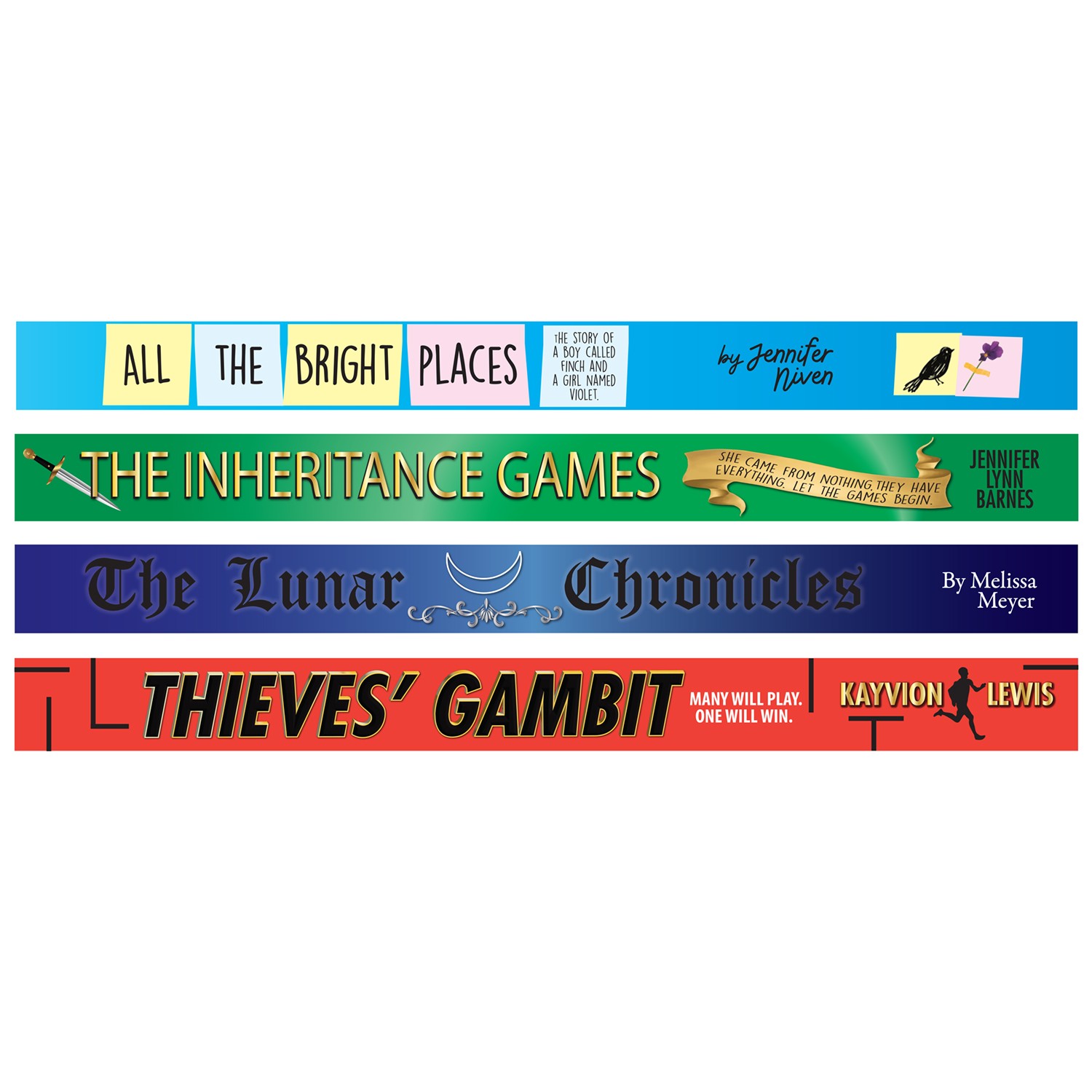 Book Spine Wall Graphics Set 2 (Senior) - 2000 x 145mm