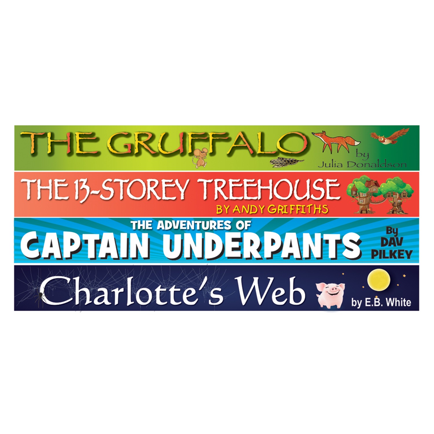 Book Spine Wall Graphics Set 3 - 1500 x 145mm