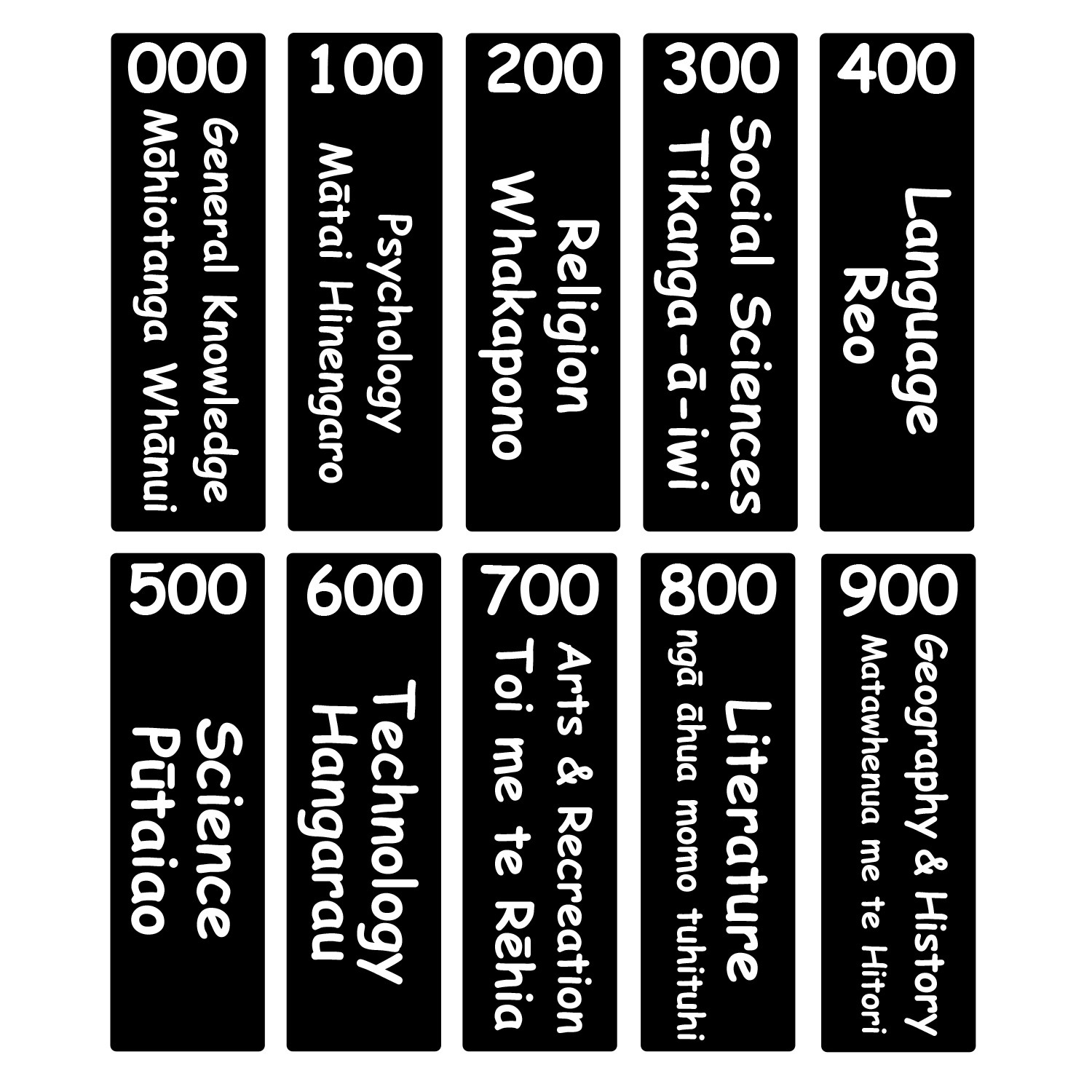 Basic Non Fiction Acrylic Collection Divider Starter Pack (Black) (Maori)