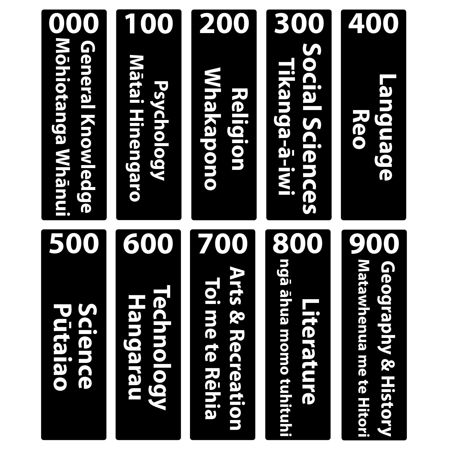 Basic Non Fiction Acrylic Collection Divider Starter Pack (single-sided) (Black) (Maori)