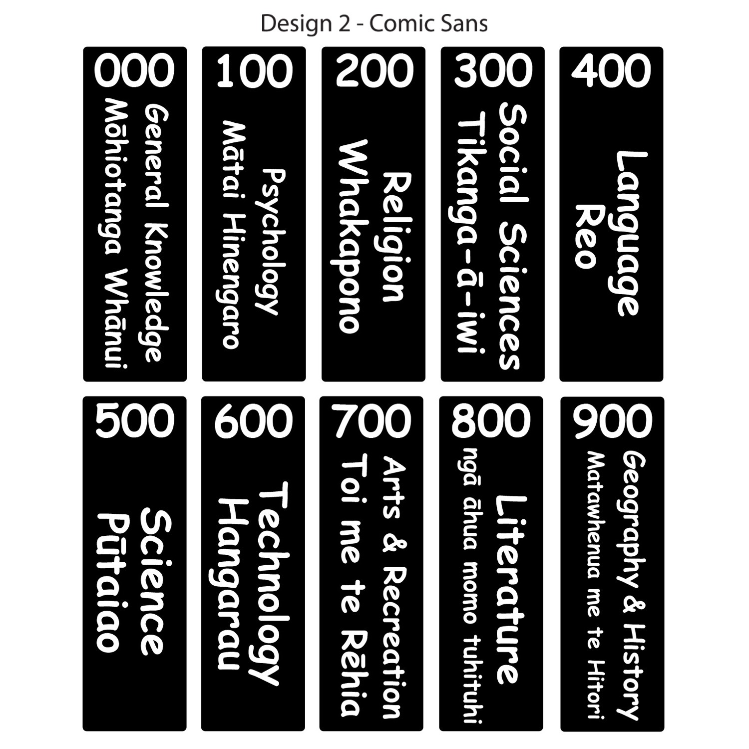 Basic Non Fiction Vinyl Signs Design 2 (Maori)