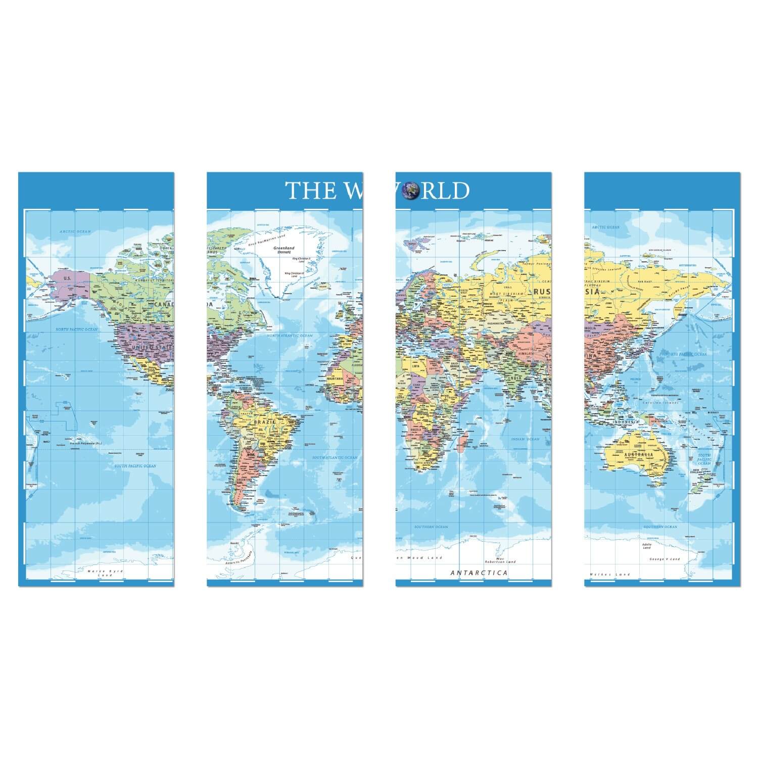World Map (Senior) Wall Graphic Mural