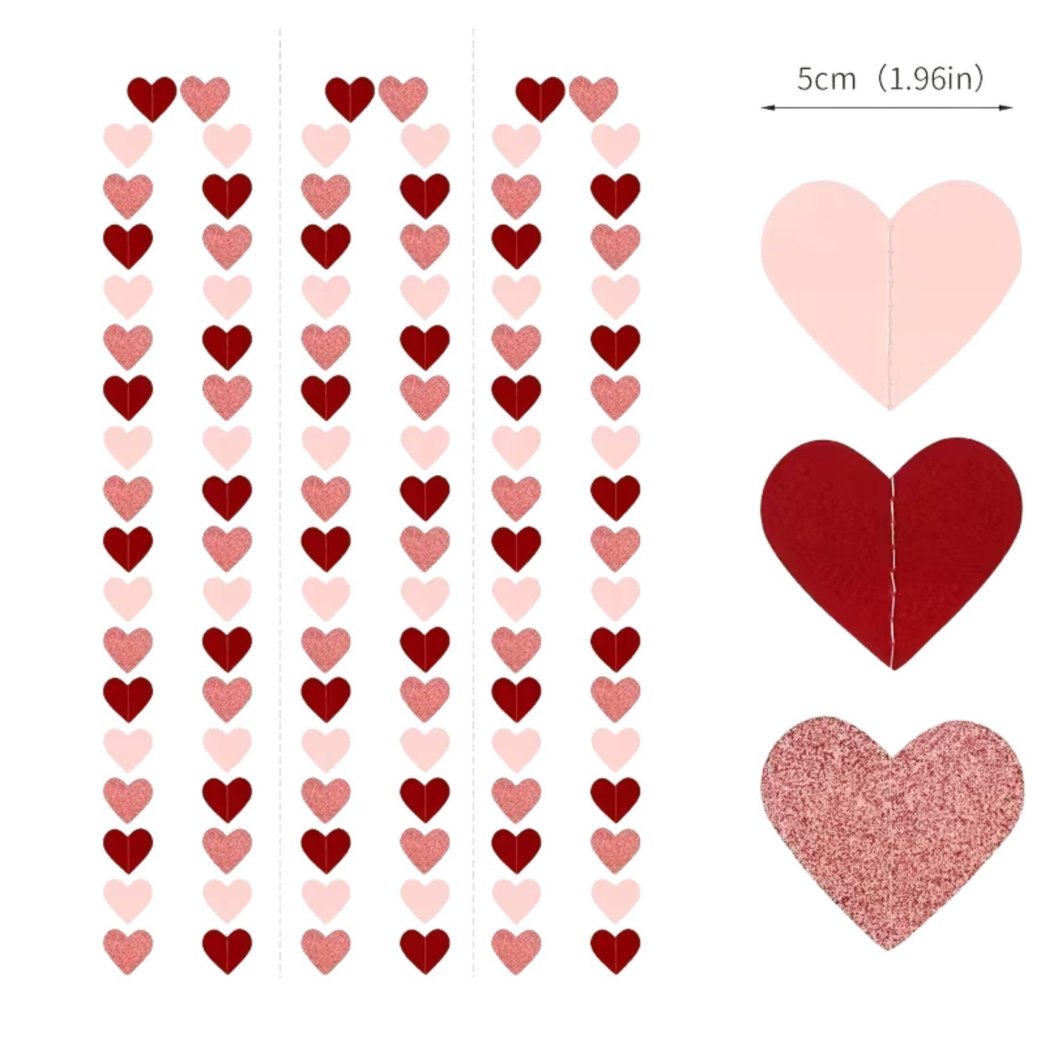 Hearts Garland (Pack of Three)