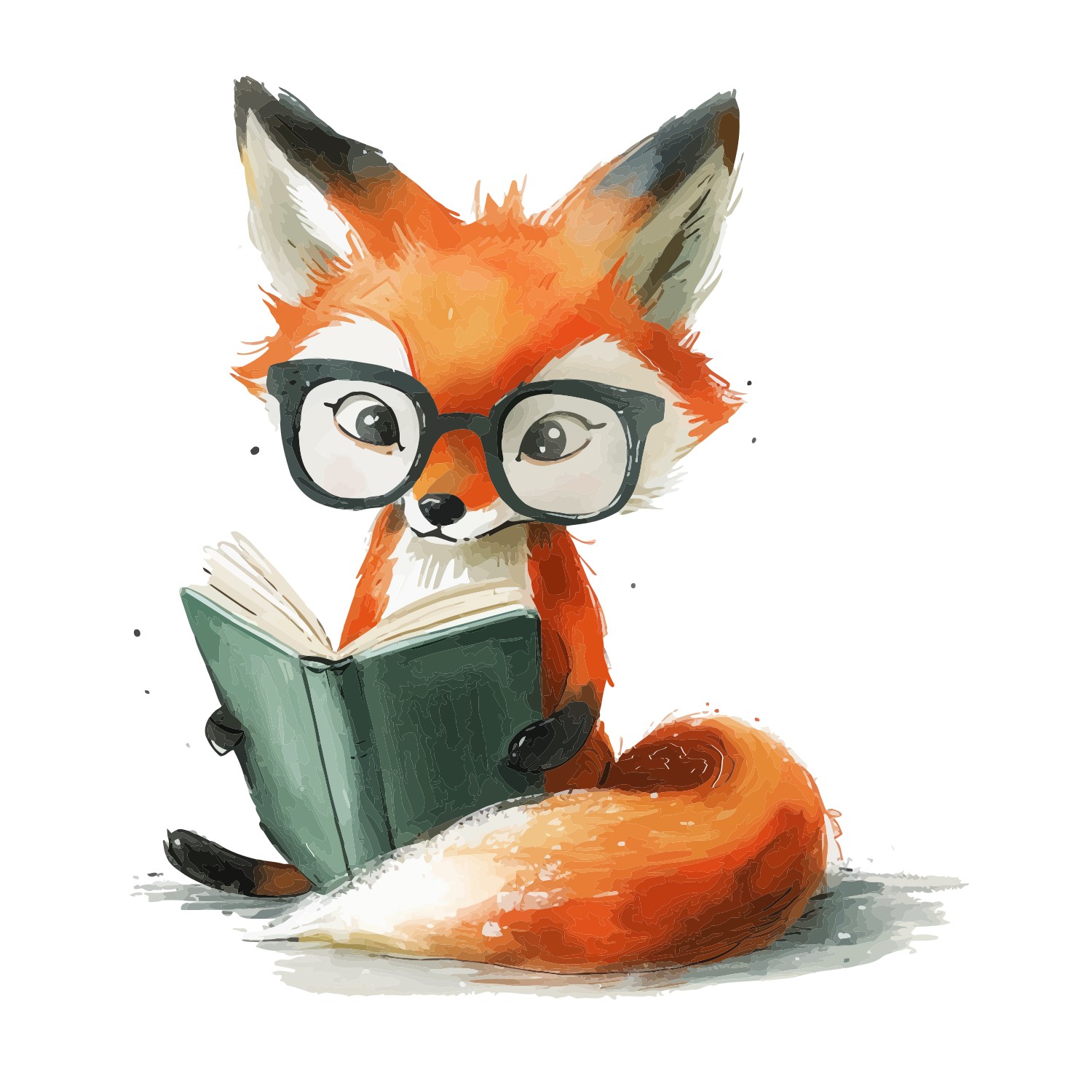 Reading Animals Transparent Window Graphics Set 2