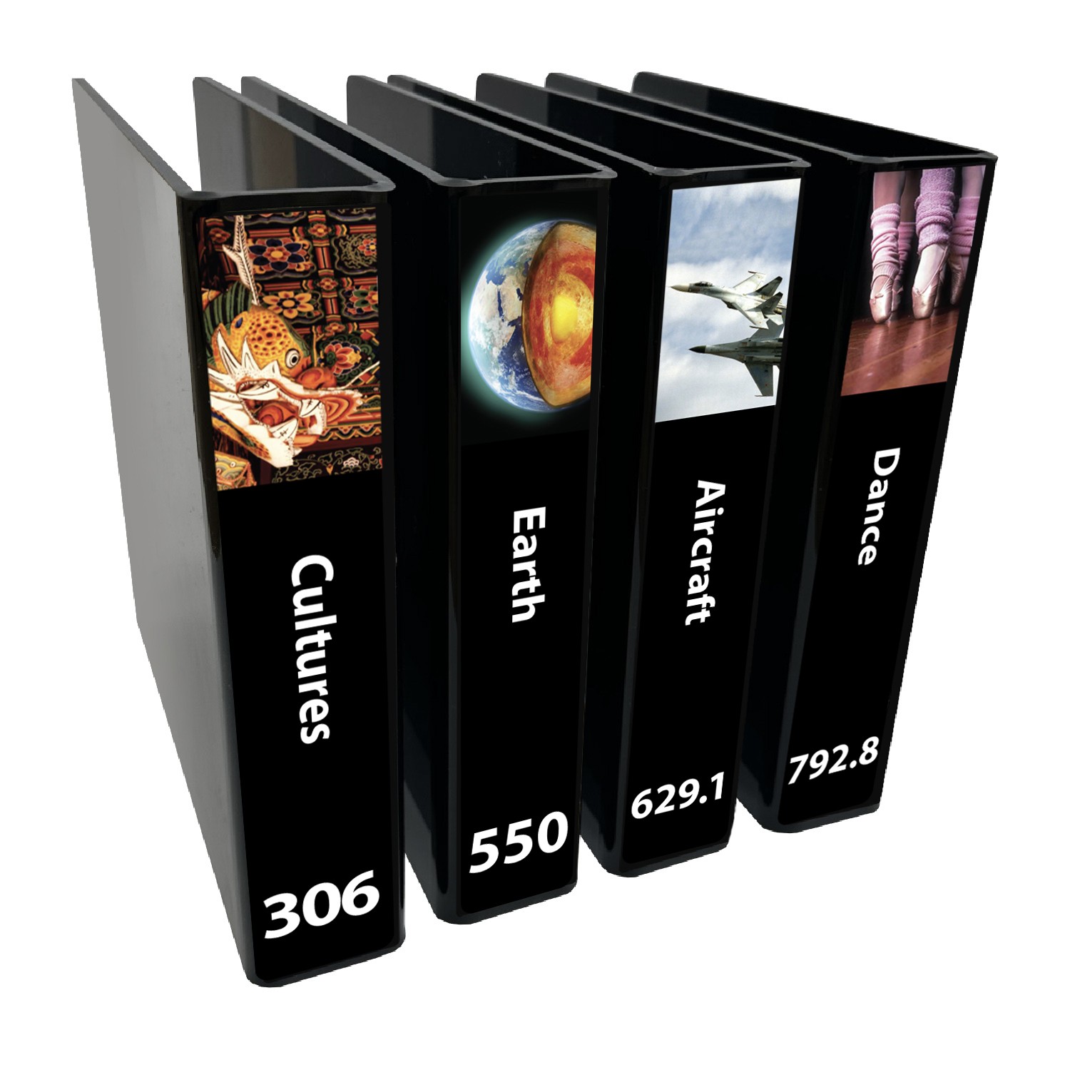 Senior Expanded Non Fiction Slimline Divider Pack Set 3 250mm (Black)